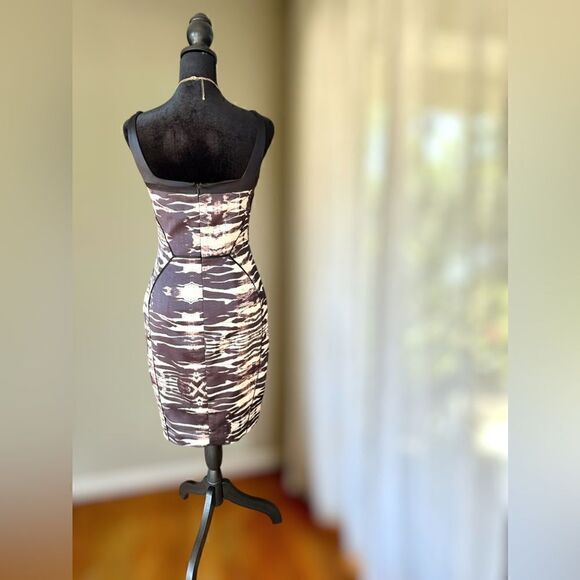JAYGODFREY Zebra Animal Print Square Neck Dress Size 4 - Picture 4 of 15